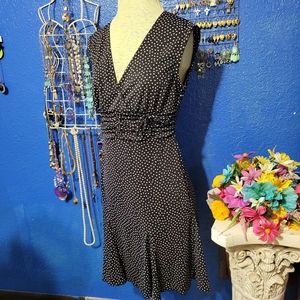 Vintage inspired dress by Connected, black with pink polka dots